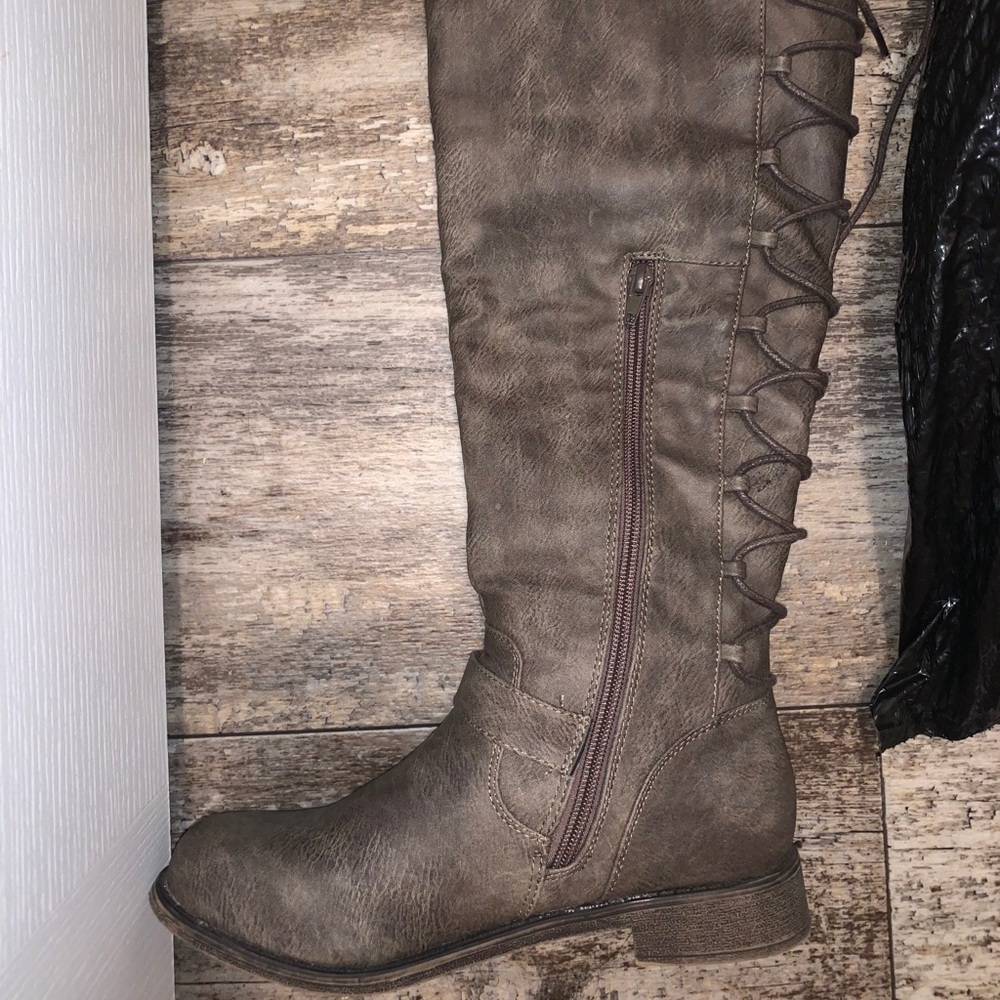 Faux leather boots